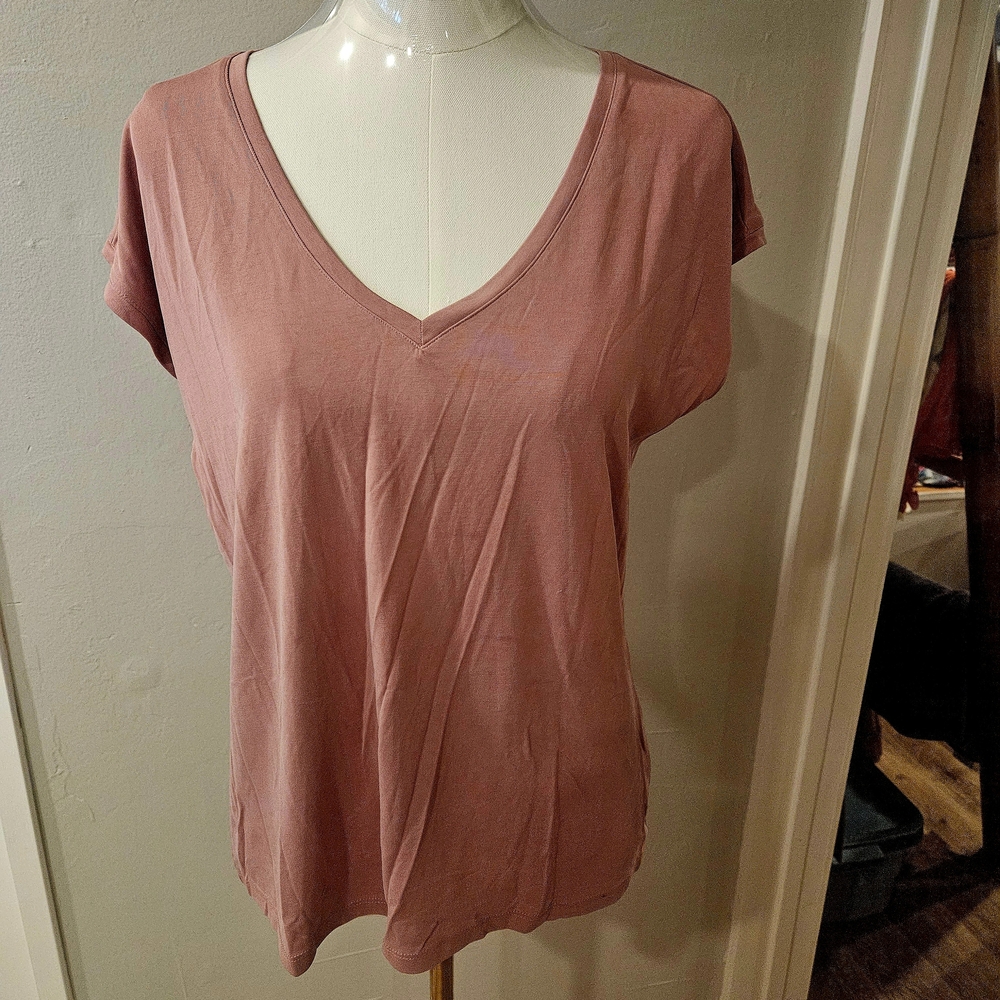 Vero Moda Mauve Short Sleeve V-Neck Tee